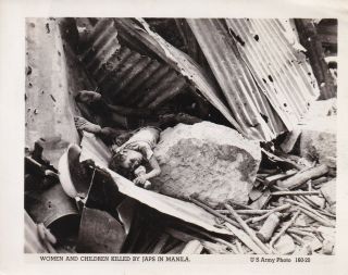 Army Photo Japanese Atrocity War Crime Women Children Killed Manila 131