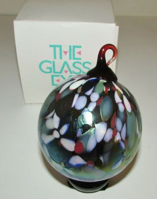 Blown Art Glass Iridescent Swirl Christmas Ornament Glass Eye Studio Alaska
