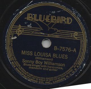 Blues - Sonny Boy Williamson " Miss Louisa Blues/love Come Down " Bluebird 7576 E -