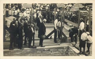 Orleans,  Vermont - Governor Harness Dedication - Old Real Photo Postcard View