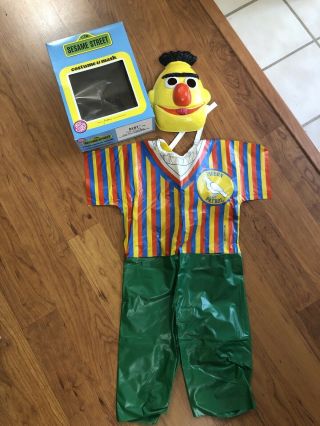 1986 Ben Cooper Sesame Street Muppet Bert Costume And Mask Iob Size 2 - 3 29 - 34”
