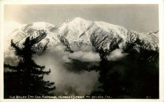 1930s Rppc Old Baldy /mt.  San Antonio From Mt.  Wilson Ca San Gabriel Mountains