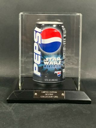 Pepsi Can Star Wars Episode 1 Destiny Limited Display Can In Case W/ Box 1999