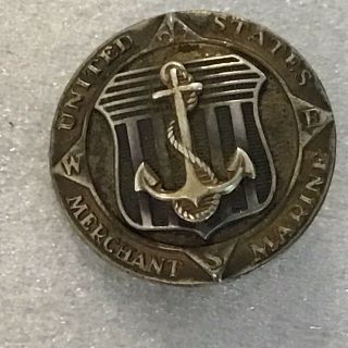 Vintage United States Merchant Marine Sterling Lapel Pin,  Sterling Marines Pin