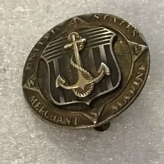 Vintage United States Merchant Marine Sterling Lapel Pin,  Sterling Marines Pin 2