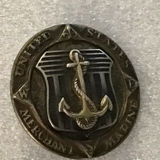 Vintage United States Merchant Marine Sterling Lapel Pin,  Sterling Marines Pin 3