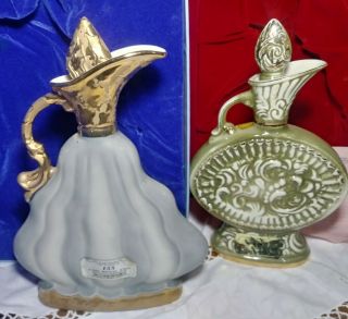 Vintage Jim Beam 150 & 155 Months Old Whiskey Decanters w/ Cases 2