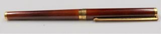 S.  T.  Dupont Laque De China Ball Point Pen,  Red With Gold Trim