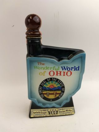Jim Beam Whiskey Liquor Bottle Decanter The Wonderful World Of Ohio Barware