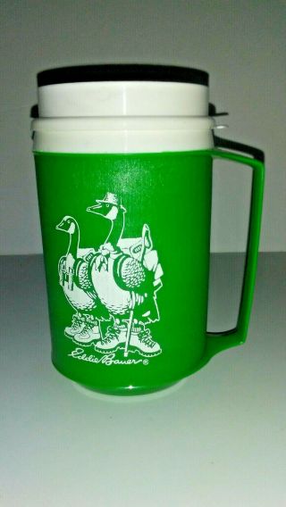 Vintage Eddie Bauer (nos) Green Duck Graphic Insulated 12 Oz Aladdin Travel Mug