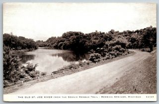 Berrien Springs (buchanan) Mi Old St Joe River From Redbud Trail 1940s Cr Childs