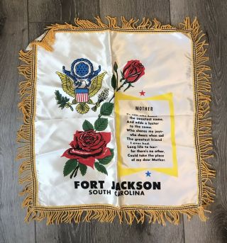Vintage Wwii Ww2 Us Army Mother Pillow Sham Cover Fort Jackson South Carolina