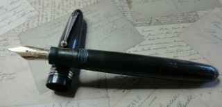 Vintage Bhr Mabie Todd Swan Leverless 4461 Fountain Pen Black Gp Trim Gc Gwo