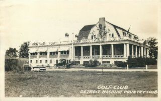 Michigan Detroit Masonic Country Club Golf Club Old Real Photo Postcard View