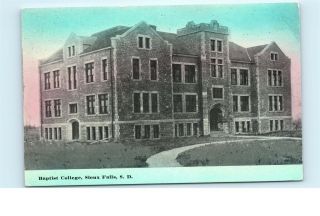 Baptist College Sioux Falls Sd South Dakota Old Vintage Postcard A55