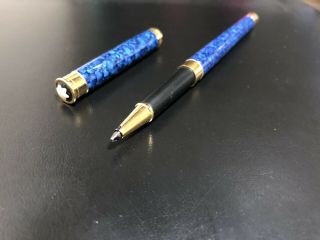 MONTBLANC NOBLESSE MARBLE BLUE LACQUER BALLPOINT 2