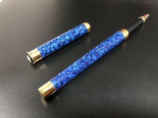 MONTBLANC NOBLESSE MARBLE BLUE LACQUER BALLPOINT 3
