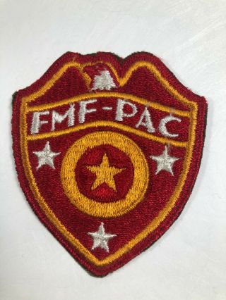 Wwii Usmc Fmf - Pac Fleet Marine Force Supply Patch Orig.  World War 2