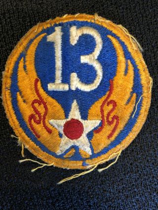 Vintage Military Star 13th Army Air Force Patch Authentic Wwii Ww2 Aaf No Glow