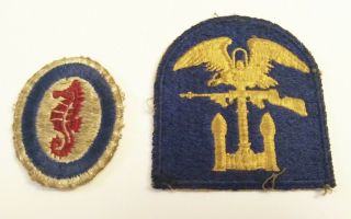 (2) Old Wwii Us Army Amphibious Command Forces Patches