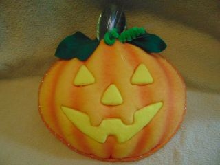 Halloween Avon Fiber Optic Pumpkin With Suction Cup For Hanging Great