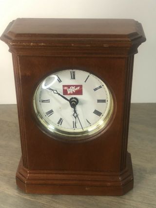 Vintage Dr.  Pepper Wood Mantle Desk Clock (145)