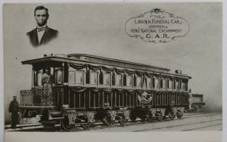 Old Postcard,  Lincoln Funeral Car