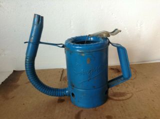 Antique Swingspout 1 Qt Gas Station Oil Can With Flexible Spout Blue