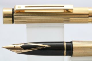 Vintage (c1976 - 99) Sheaffer Targa No.  1005 23k Fluted Fountain Pen,  Gt