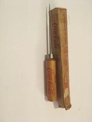 Vintage Coca Cola Ice Pick,  Delicous And Refreshing 1930’s