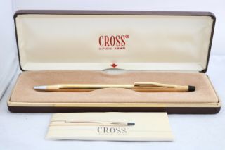 Cross Classic Century No.  4502 1/20 10K Rolled Gold Ballpoint Pen,  Cased 3