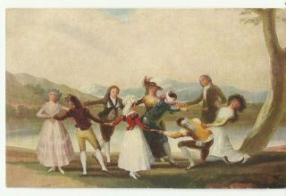 Very Old Postcard Das Blindekuhspiel By Francisco José De Goya
