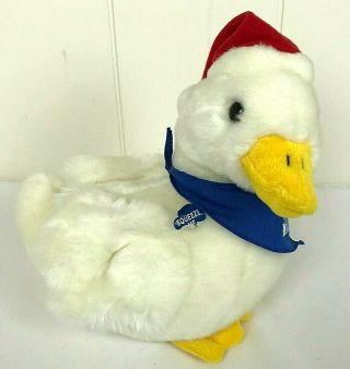 Talking Aflac Santa Claus Hat Blue Bandana Duck Large 9 " Lg Stuffed Plush W/tag