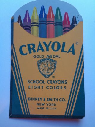 Vintage 7 1/2 " X 12 " Stand Up Cardboard Poster Display For Crayola Crayons