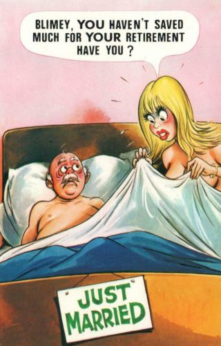 Vintage Comic Bamforth Sexy Lady Insults Old Husband 