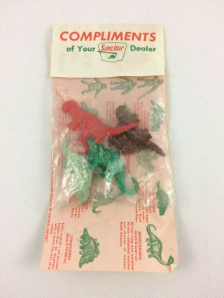 Vintage Sinclair Gasoline Promo Dinosaur Toy Figures - New/ In Bags -