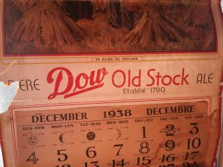 1938 Dow Beer Calendar Biére