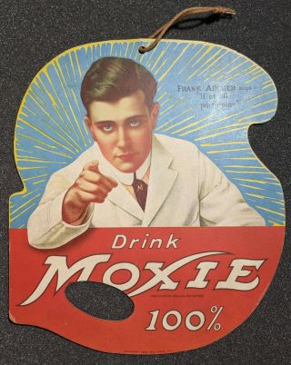 Vintage 1922 - 1923 Drink Moxie Advertising Fan With Frank Archer Dual Sided