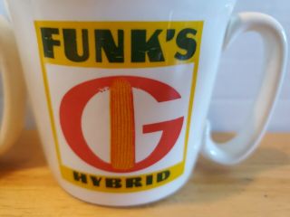 2 Vintage FUNKS G HYBRID Coffee Mug Tea Cup Funk ' s Seed Corn Farming Farms 3