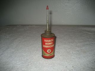 Vintage Oil Can Tin Texaco Home Lubricant Collectible Advertising Oiler 3oz