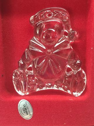 Vintage Gorham Crystal Teddy Bear Christmas Ornament Germany C598
