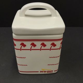 Small In N Out Burger Ceramic Kitchen Canister Cookie Jar
