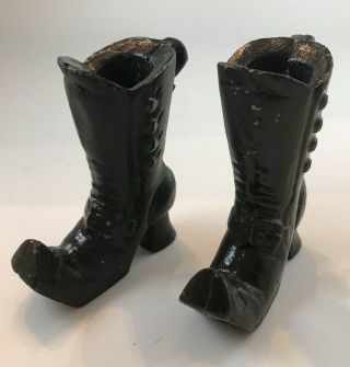 Halloween Witch Shoes Boots Candle Holder Or Decor Set Of 2 Heavy Metal 4 "