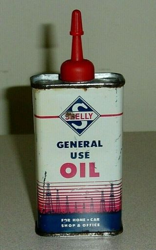 Skelly General Use 4 Oz Can - Oil Derrick Graphics - Handy Household Oiler Tin