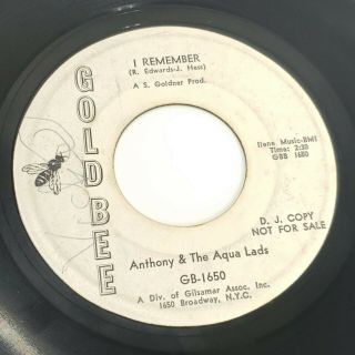 Northern Soul Anthony & The Aqua Lads " I Remember/heart That 