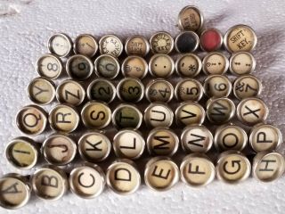 49 Vintage Underwood Typewriter Keys - Jewelry Making,  Crafts Stemmed Backs
