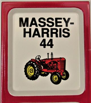 Massey - Harris Model 44 Farm Tractor Embossed Tin Wall Thermometer