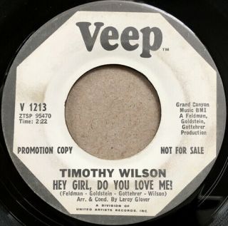 Timothy Wilson Hey Girl Do You Love Me Northern Soul Promo 45 Hear