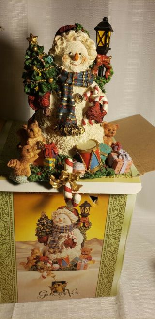 Grandeur Noel Collectible Snowman Stocking Holder W/tree & Toys