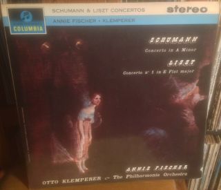Columbia B/s Sax 2485 Schumann Liszt Piano Concertos Fischer Klemperer 63 Stereo